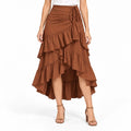 Vandeli - Asymmetrical Pleated Layered Midi Skirt