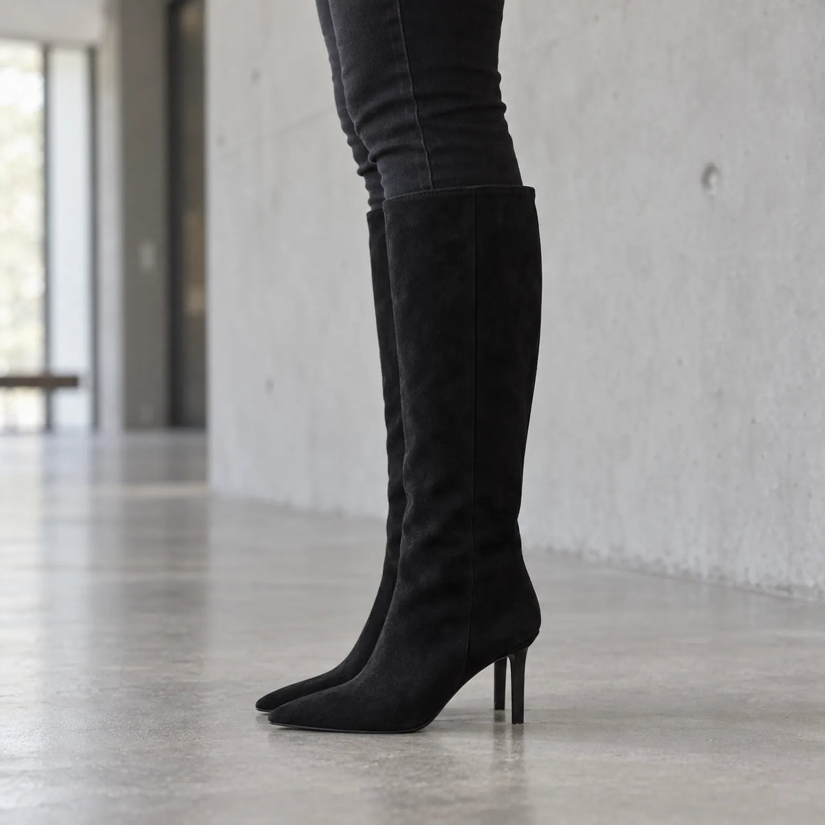 Velante - Pointed Toe Stiletto Sock Boots