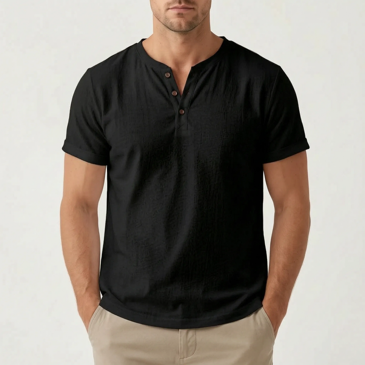 Velloris - Classic Short-Sleeved Men's Henley Shirt