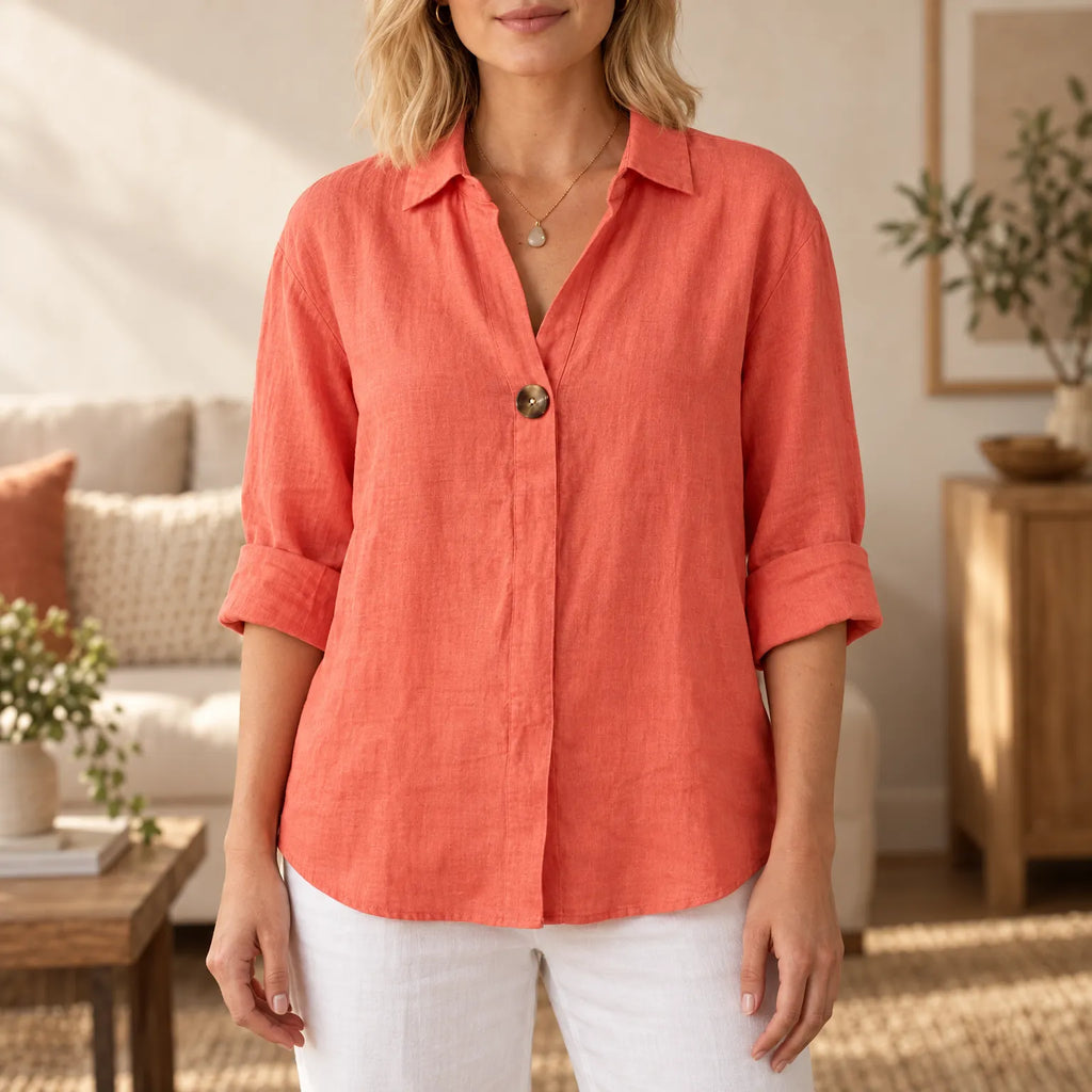 Verlane - Relaxed Fit Collared Blouse For Women