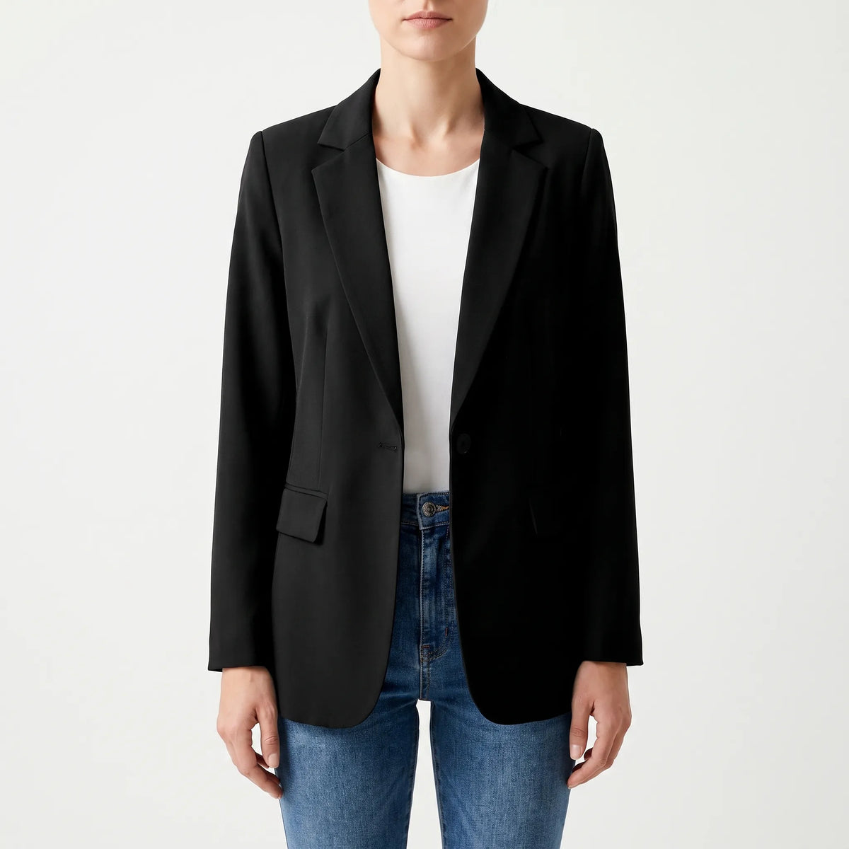 VersaBlaze - Relaxed Single-Button Womens Blazer