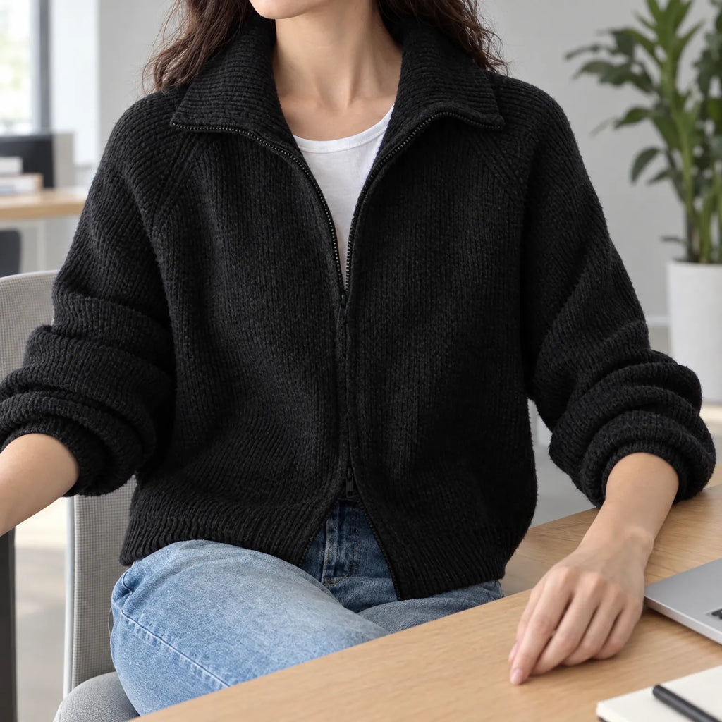 Vondar - Zip Front Knit Cardigan