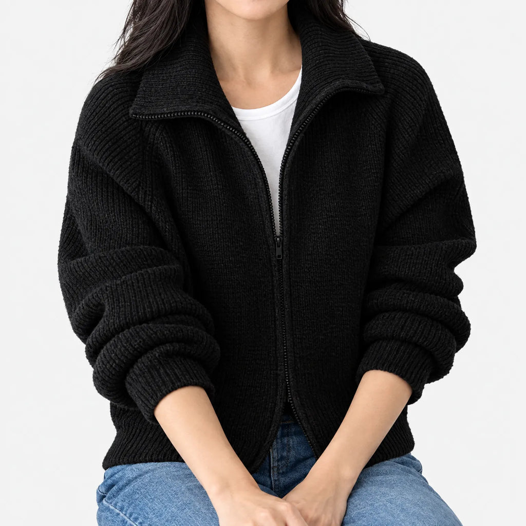 Vondar - Zip Front Knit Cardigan