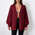 Vondara - Oversized Chunky Cable Knit Cardigan