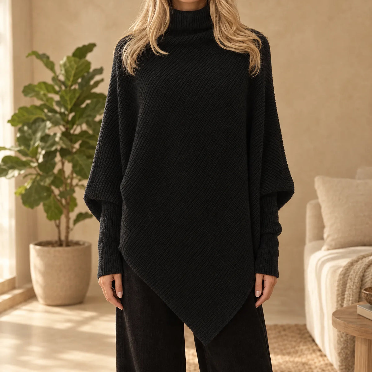 Vornik - Rib-Knit Asymmetrical High Neck Jumper