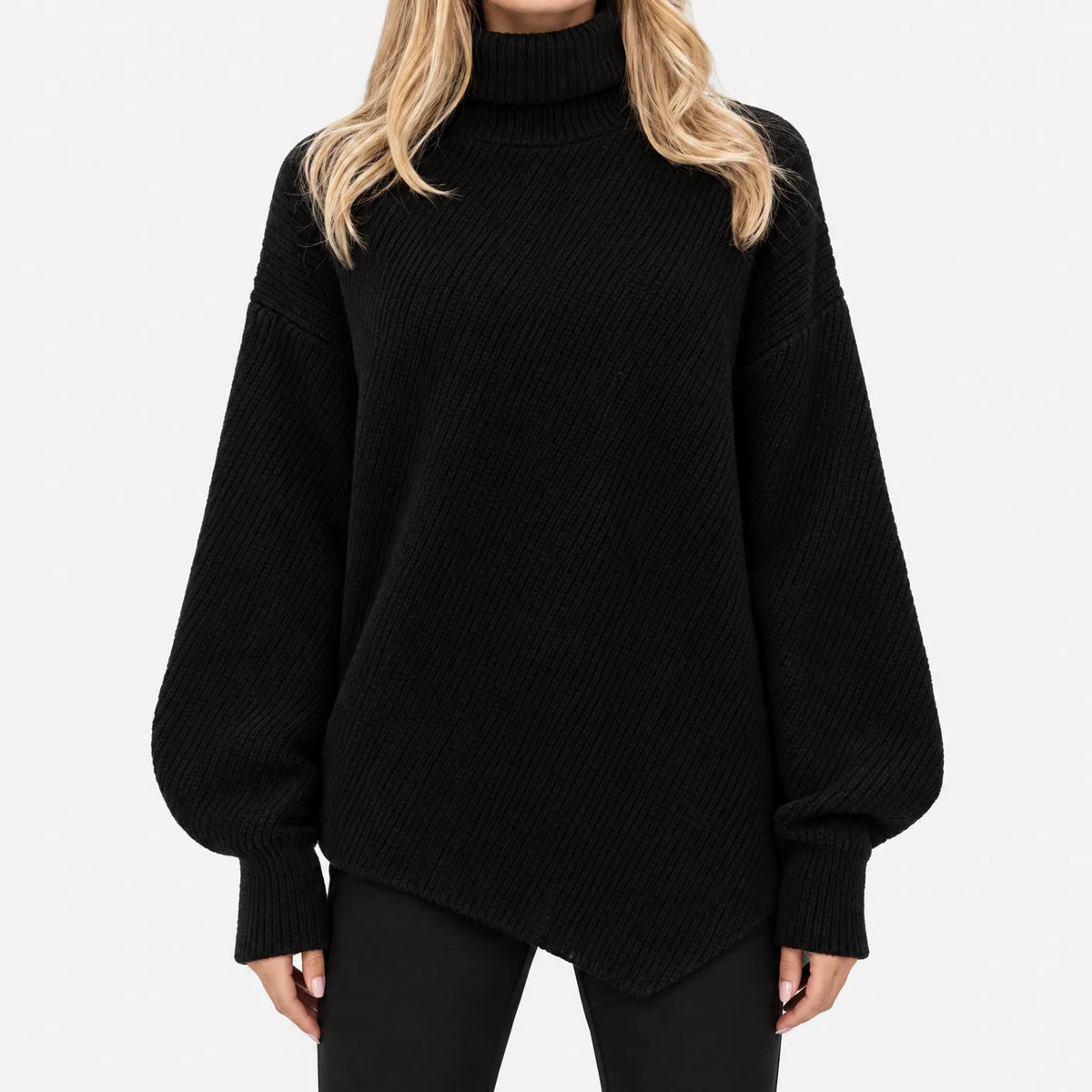 Vornik - Rib-Knit Asymmetrical High Neck Jumper