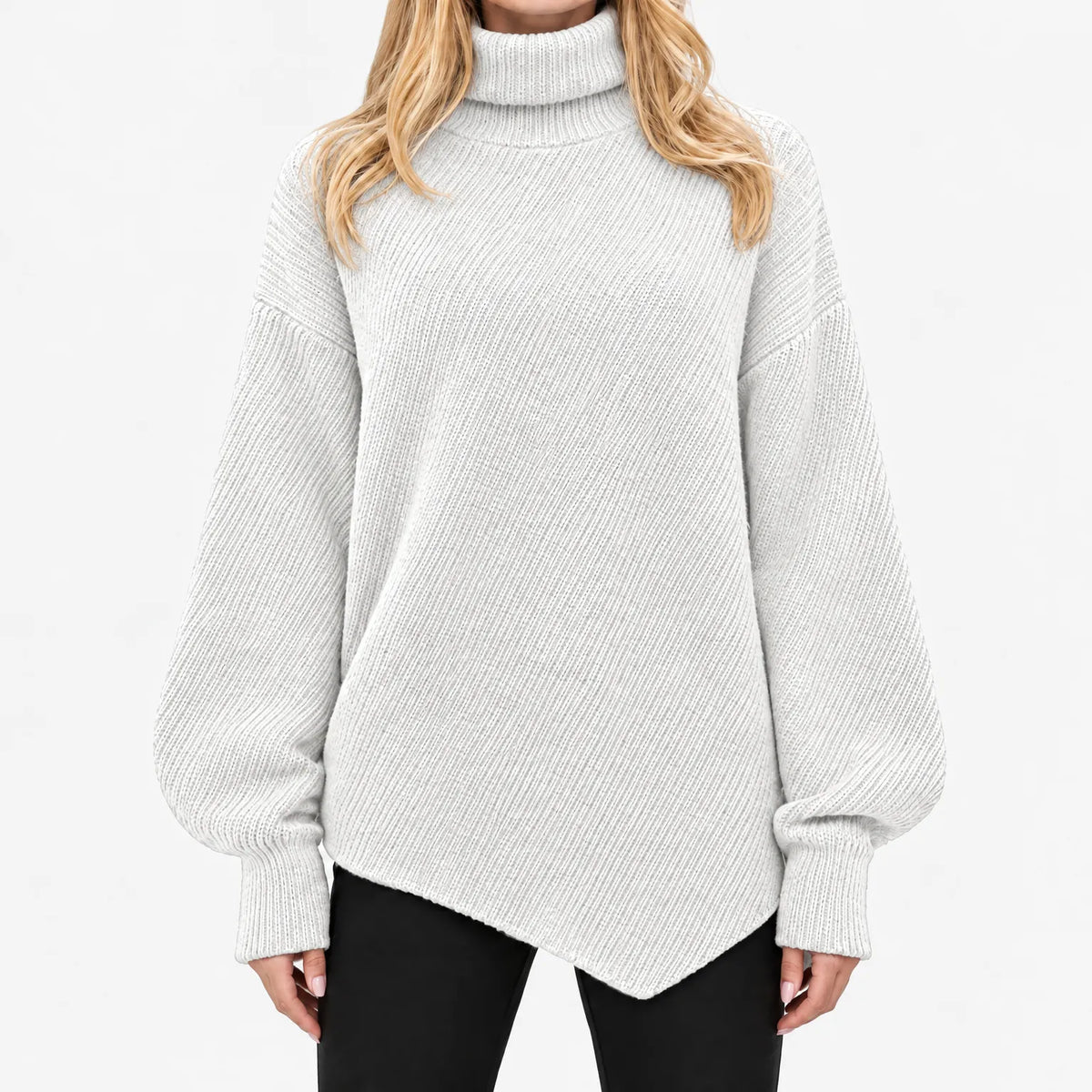 Vornik - Rib-Knit Asymmetrical High Neck Jumper