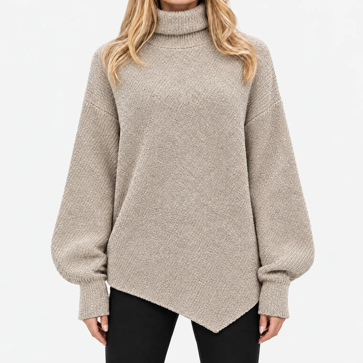 Vornik - Rib-Knit Asymmetrical High Neck Jumper