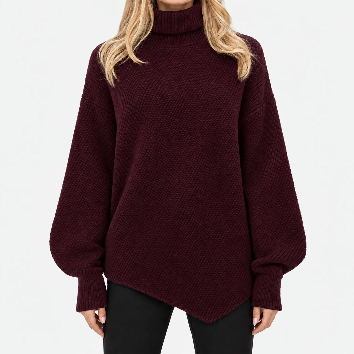 Vornik - Rib-Knit Asymmetrical High Neck Jumper