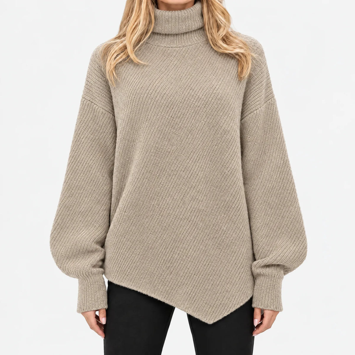 Vornik - Rib-Knit Asymmetrical High Neck Jumper