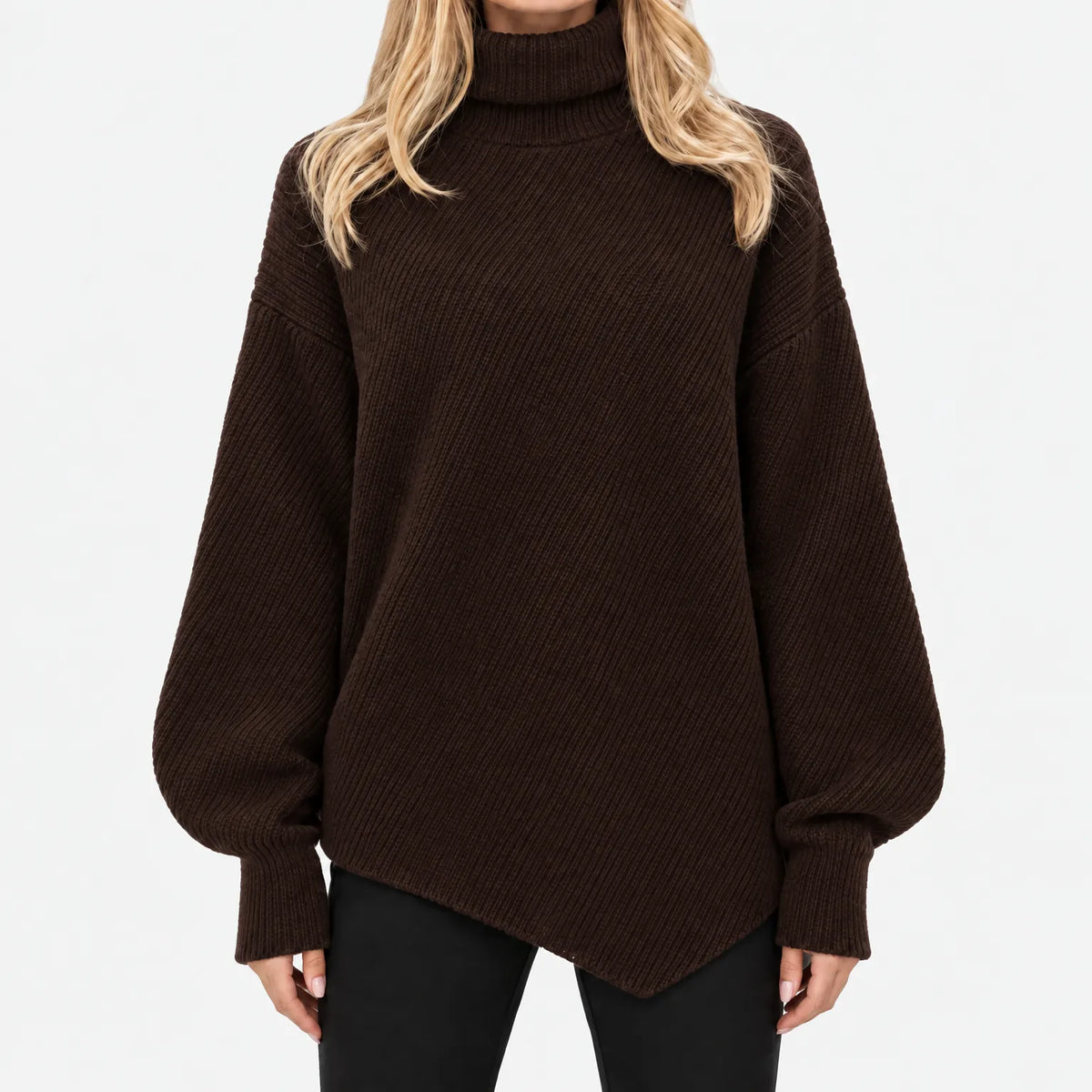 Vornik - Rib-Knit Asymmetrical High Neck Jumper