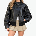 Zonique - Oversized Zip Front Bomber Jacket