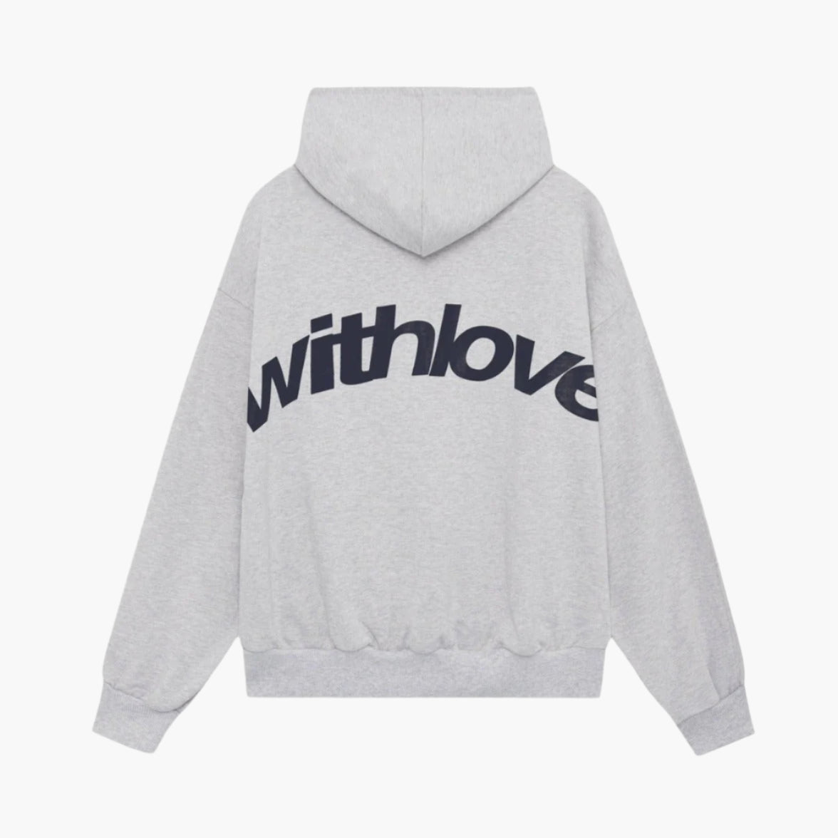 Unisex oversized hoodie with attached hood and contrasting graphic back print