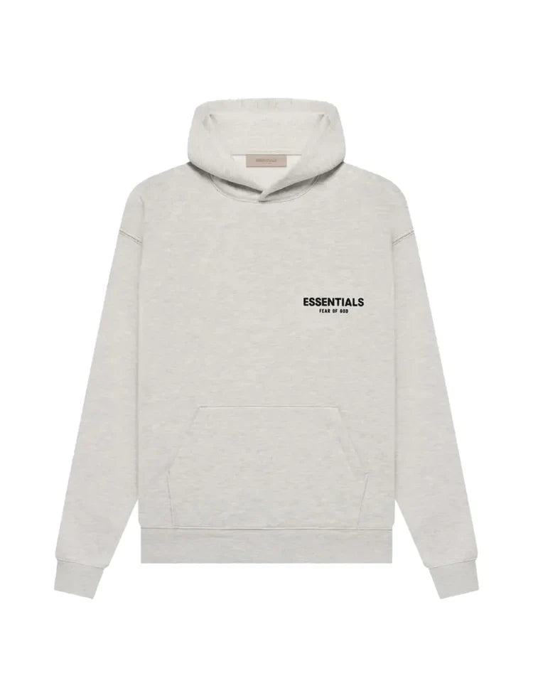 Women's oversized hooded sweatshirt with ESSENTIALS text print and long sleeves