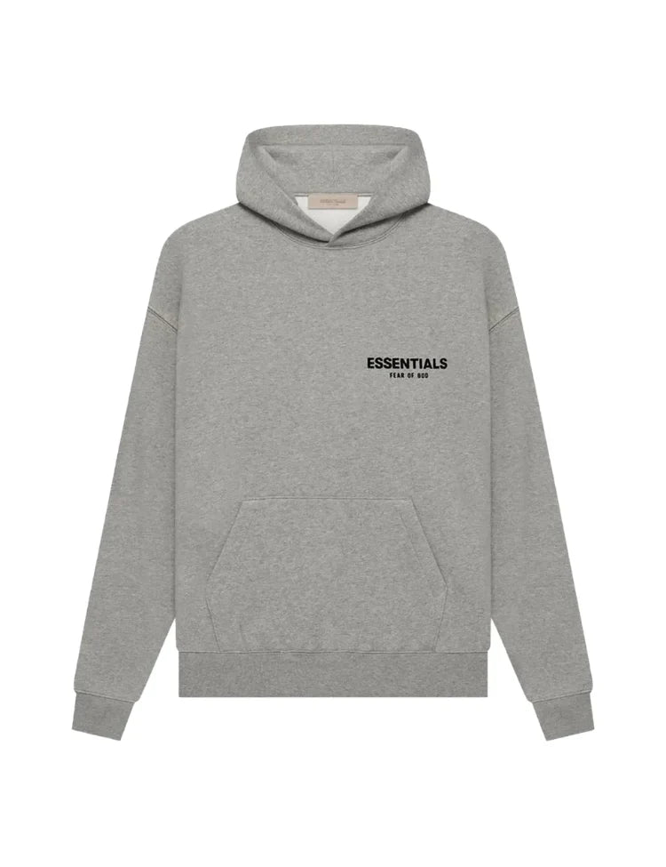 Women's oversized hooded sweatshirt with ESSENTIALS text print and long sleeves