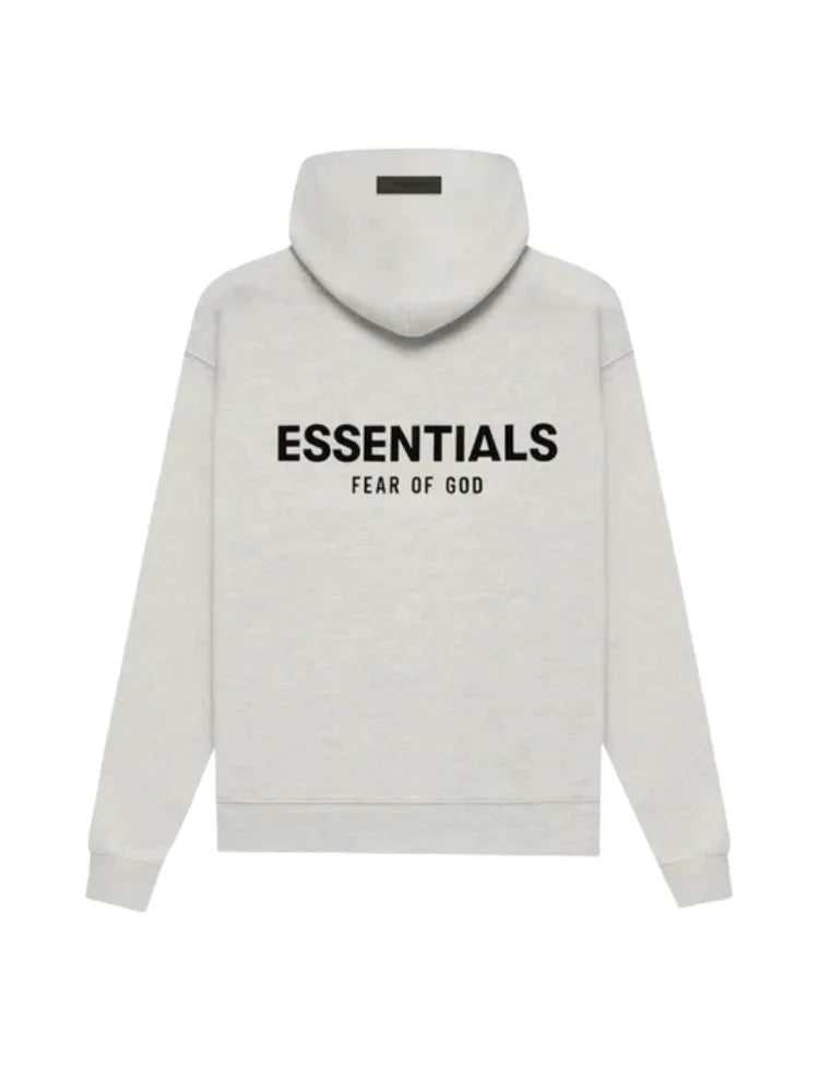 Women's oversized hooded sweatshirt with ESSENTIALS text print and long sleeves